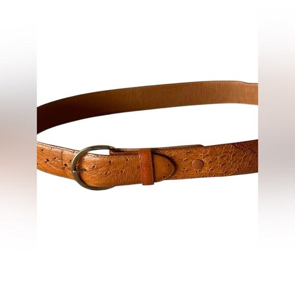ferrini Ostrich Elegant Tan Leather Belt Size:38 main image 6